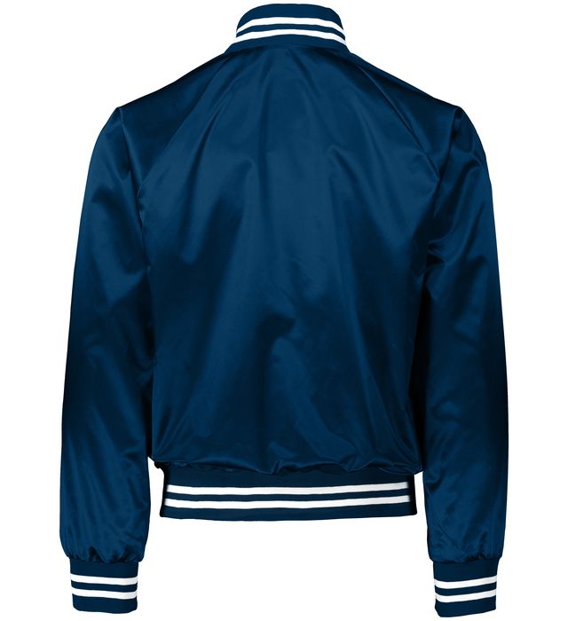 Custom Navy Satin Bomber Jacket