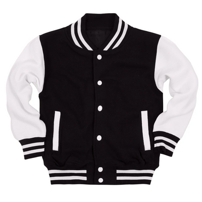 Kids Custom Black Varsity Jacket