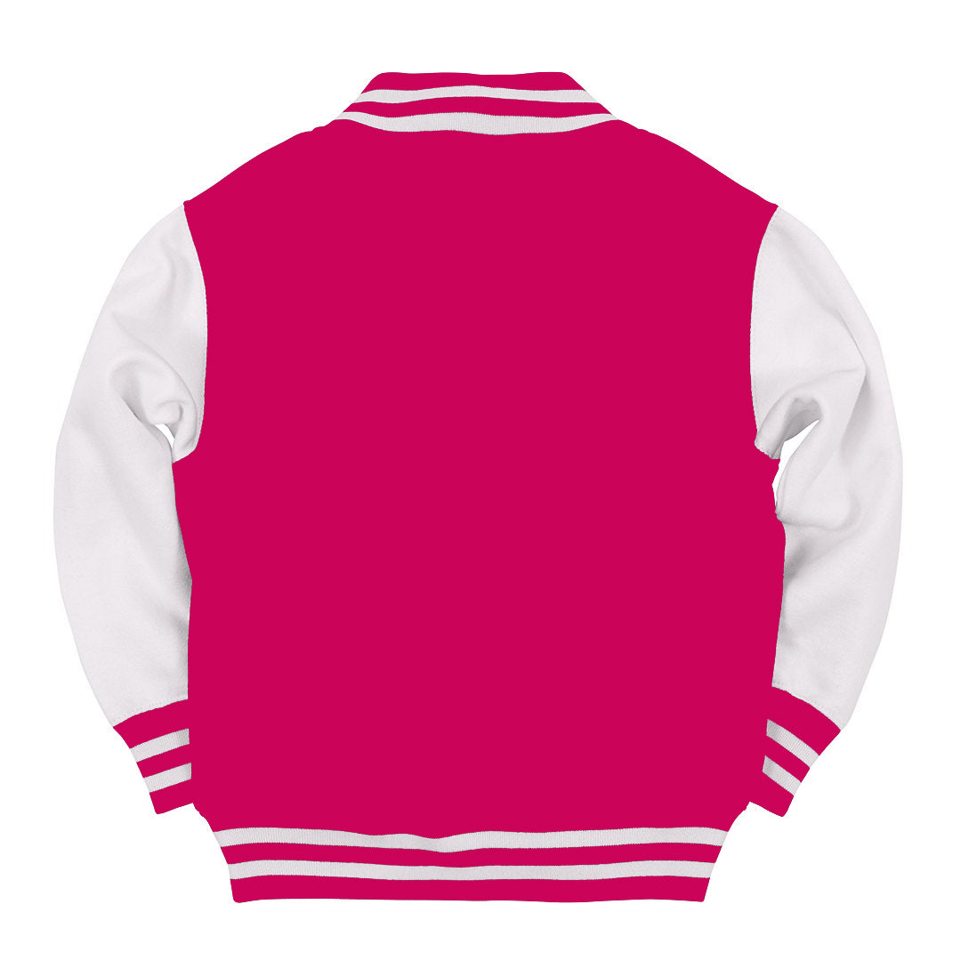 Kids Custom Hot Pink Varsity Jacket
