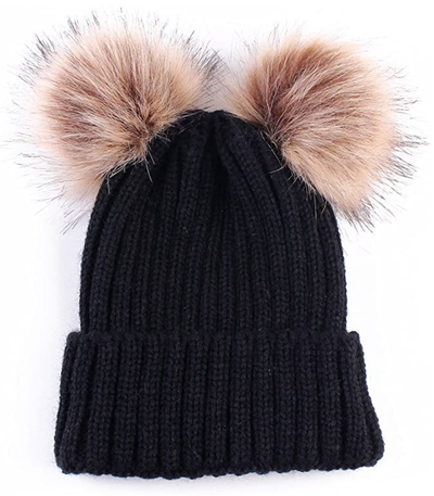 Kids Custom Black Beanie