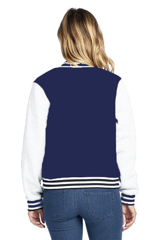 Custom Navy and White Varsity Jacket