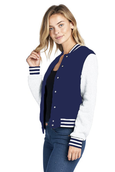Custom Navy and White Varsity Jacket