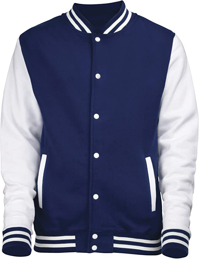 Custom Navy and White Varsity Jacket