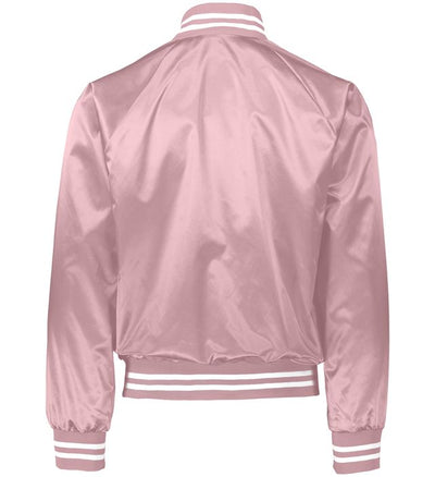 Custom Pink Satin Bomber Jacket
