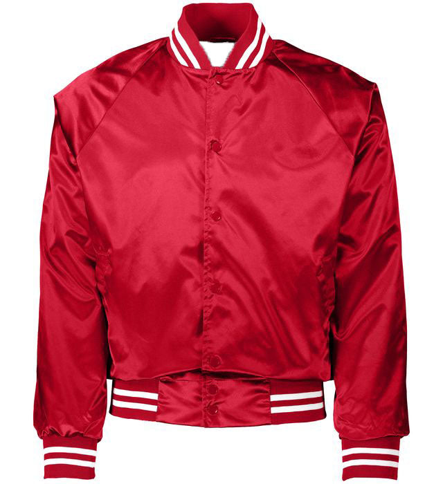 Custom Red Satin Bomber Jacket