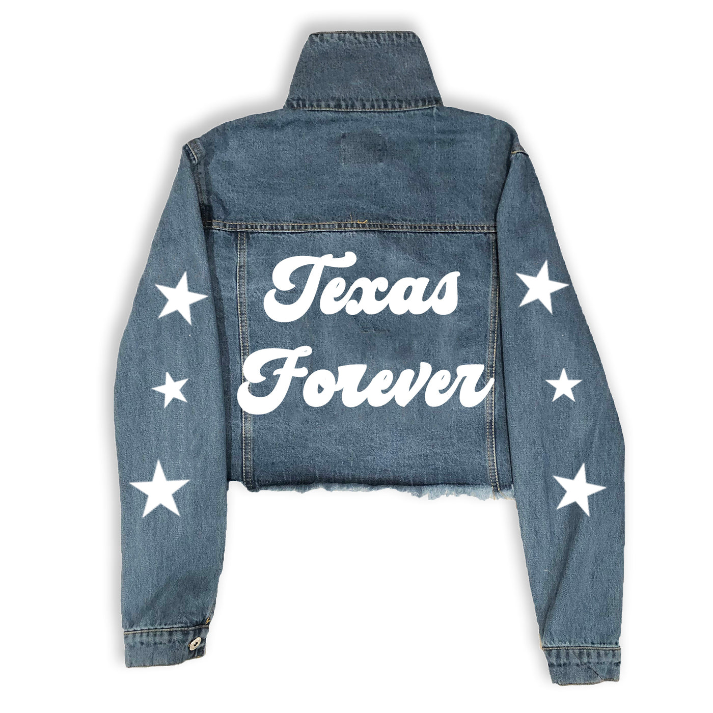 Texas Forever Cropped Denim Jacket