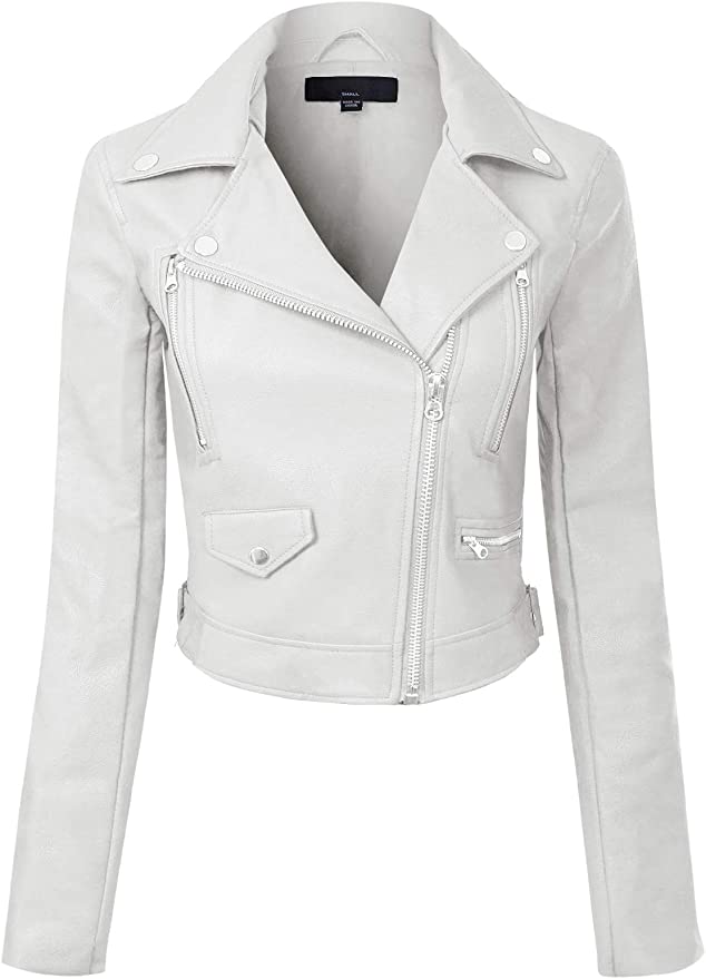 Just Married Faux White Leather Jacket