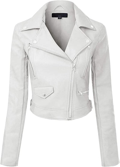 Just Married Faux White Leather Jacket