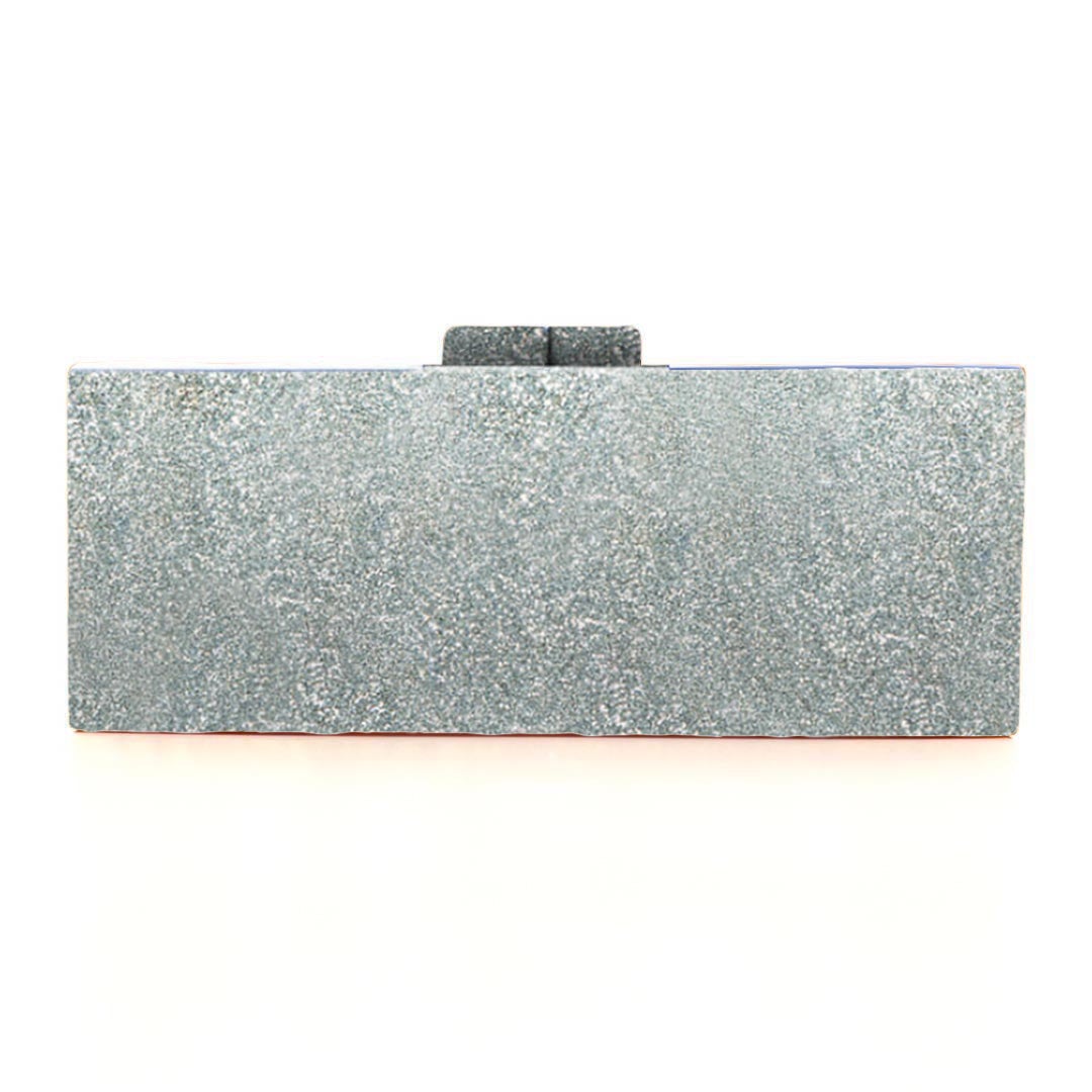 Custom Silver Glitter Clutch