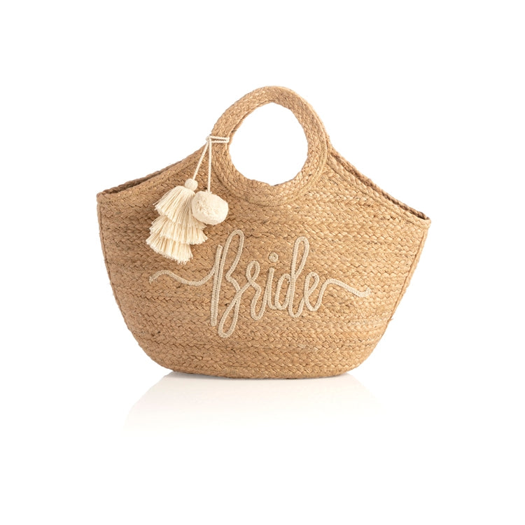 Bride Tassel Straw Tote