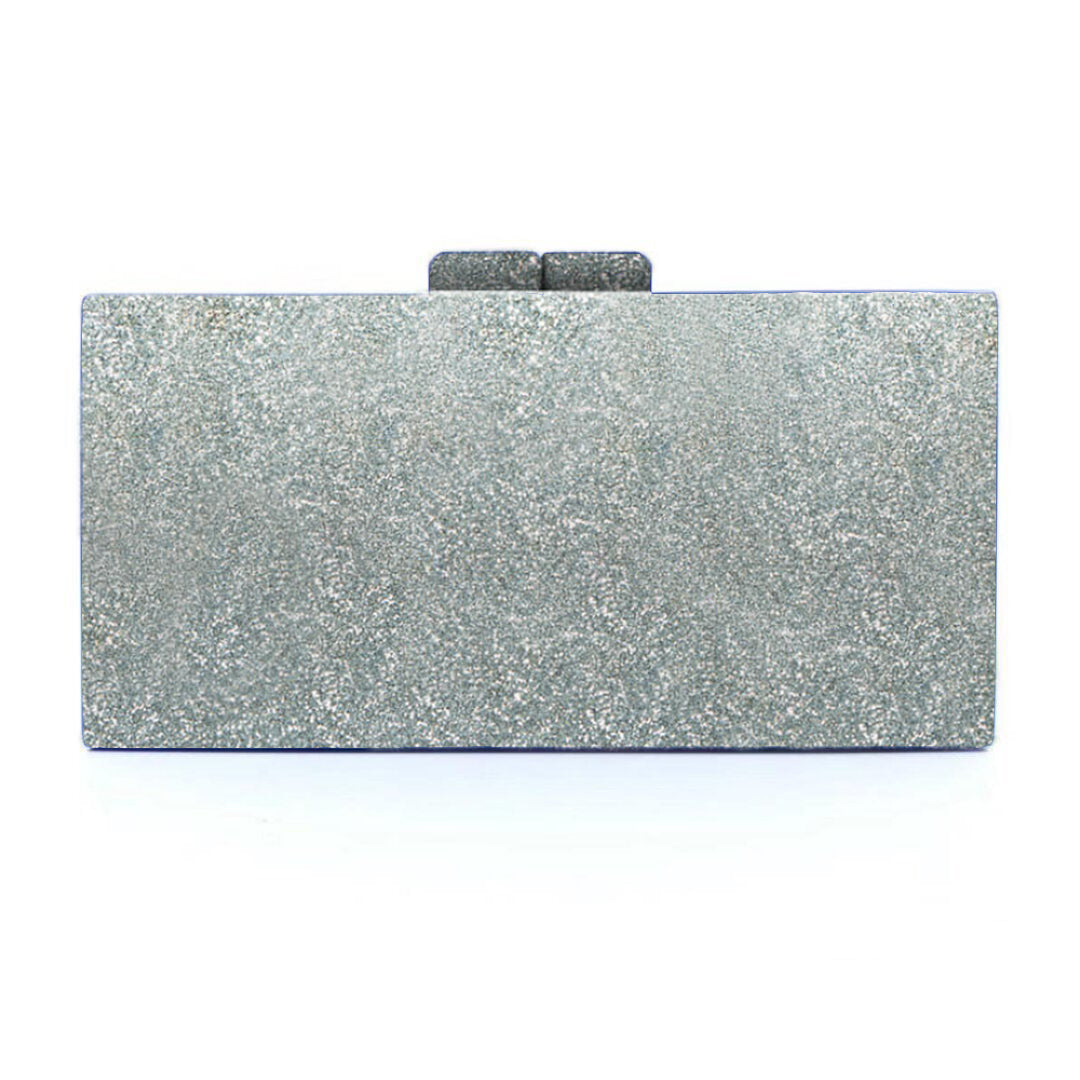 Custom Silver Glitter Clutch
