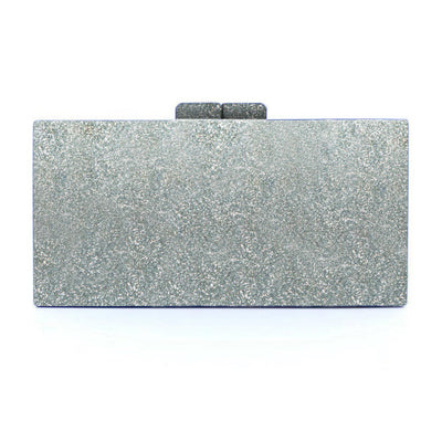 Custom Silver Glitter Clutch