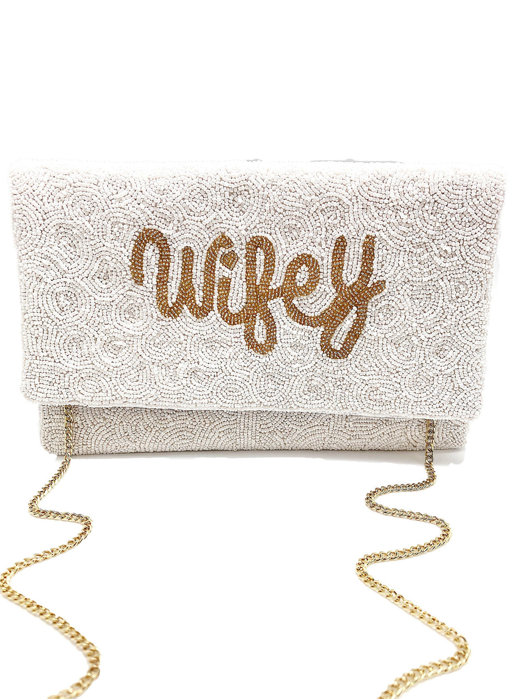 Wifey Beaded Clutch