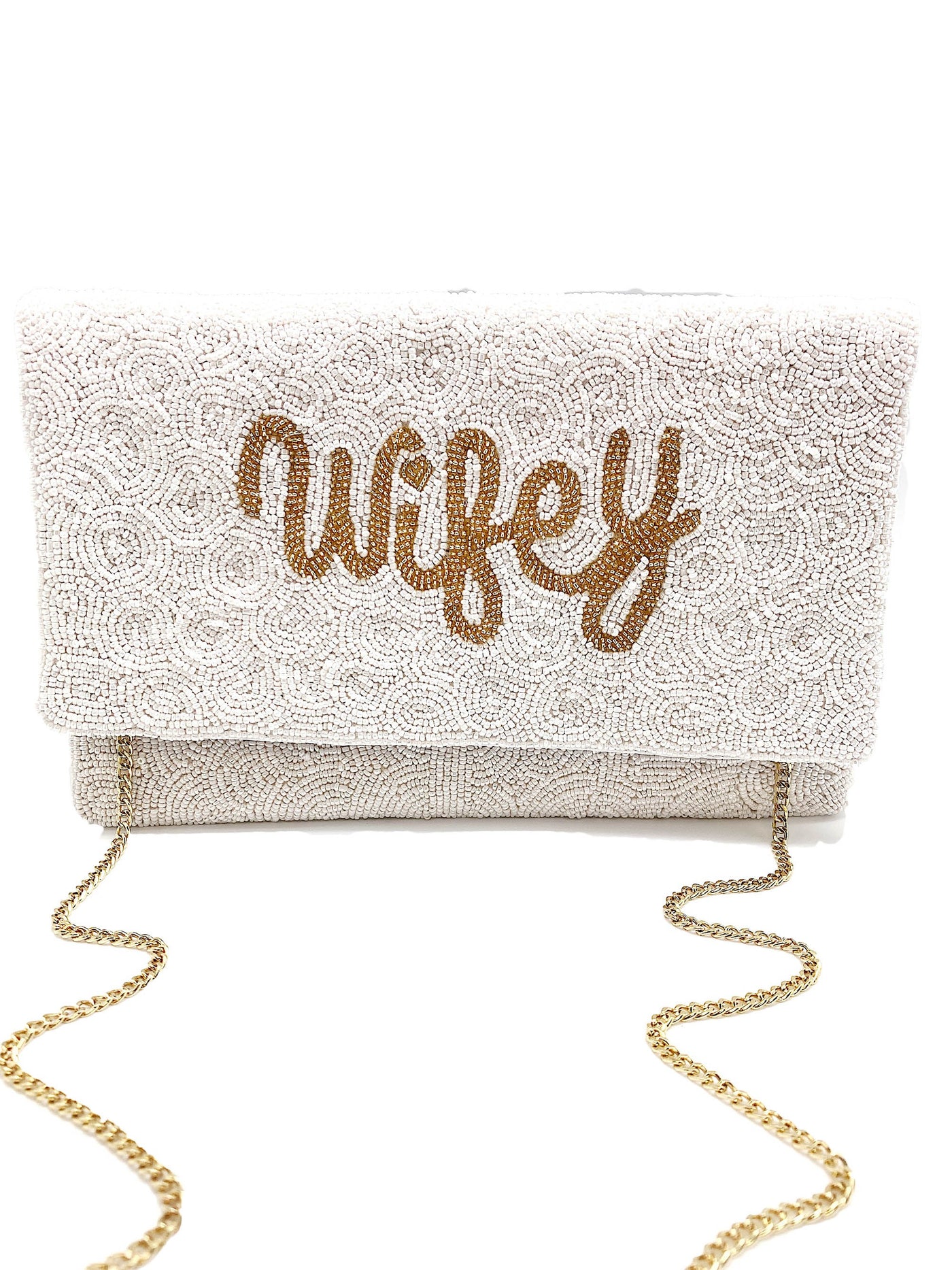 Wifey Beaded Clutch